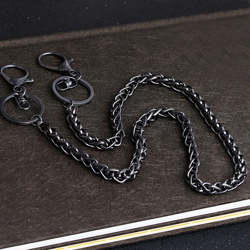

Long Metal Wallet Belt Chain Rock Punk Trousers Hipster Pant Jean Keychain Silver Ring Clip Keyring Men's HipHop Jewelry YE15