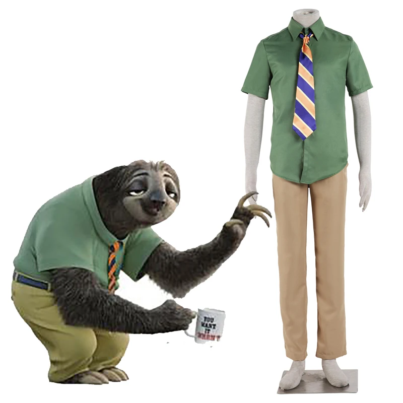 Movie Zootopia Cosplay costume DMV worker Sloths Flash cosplay costume