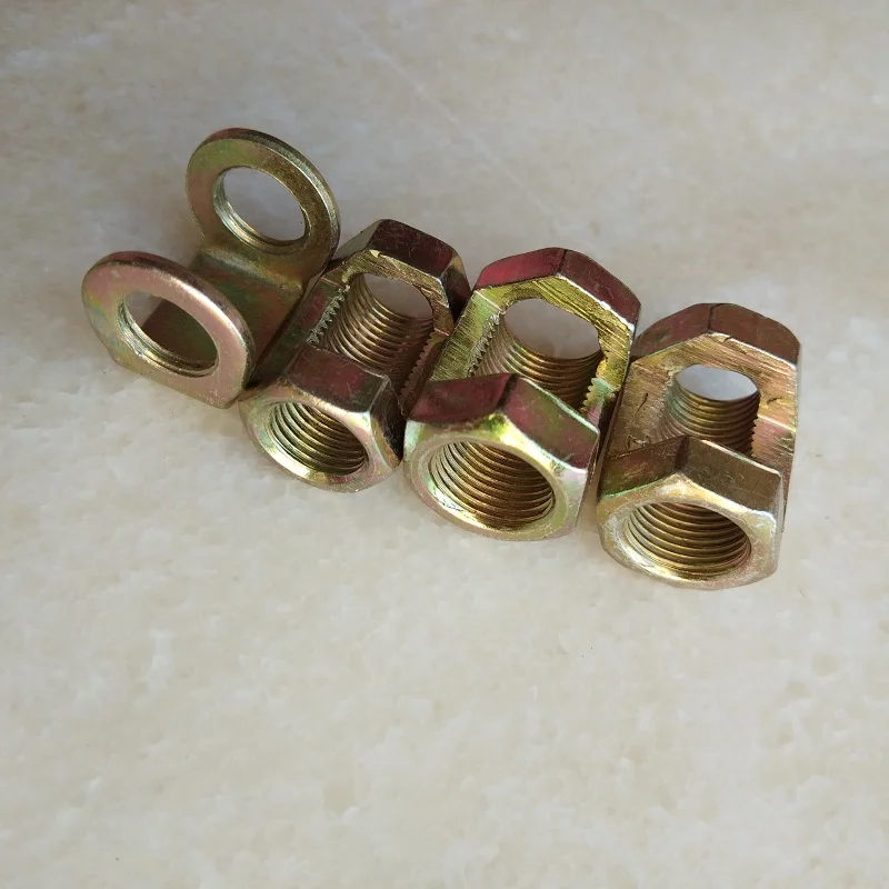 10pcs/lot M10 M12 M14 hexagonal nut fastening thread rod hollow tube connector Lamps diy accessories tooth opening at the middle