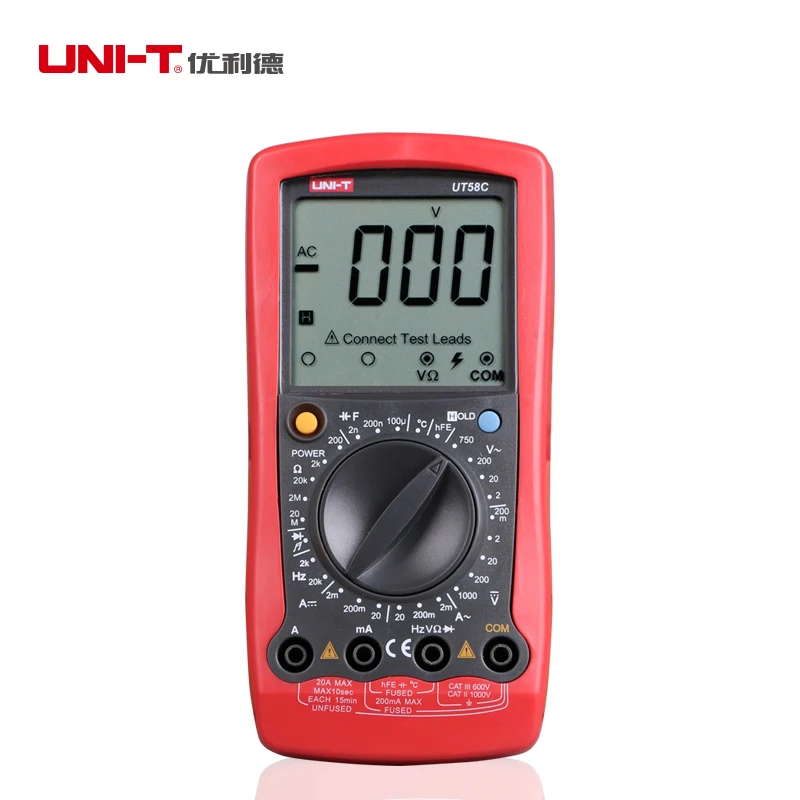 

UNI-T UT58C Volt Amp Ohm Hz Temperature Digital Multimeter