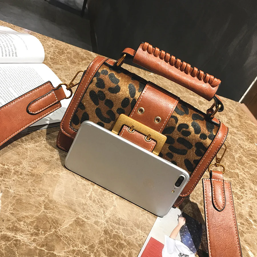 مثير ليوبارد Crossbody حقائب للنساء 2018 الأزياء حزام نموذج الأعلى مقبض حقائب الإناث حقائب كتف جديد وصول اليد حقيبة