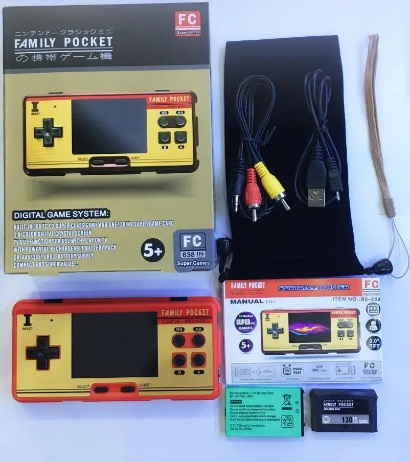 

2019 Mini Retro Portable Handheld Game Player Family Pocket Built in 638 Games 8 Bit Portable Video Console Durable Best Gift
