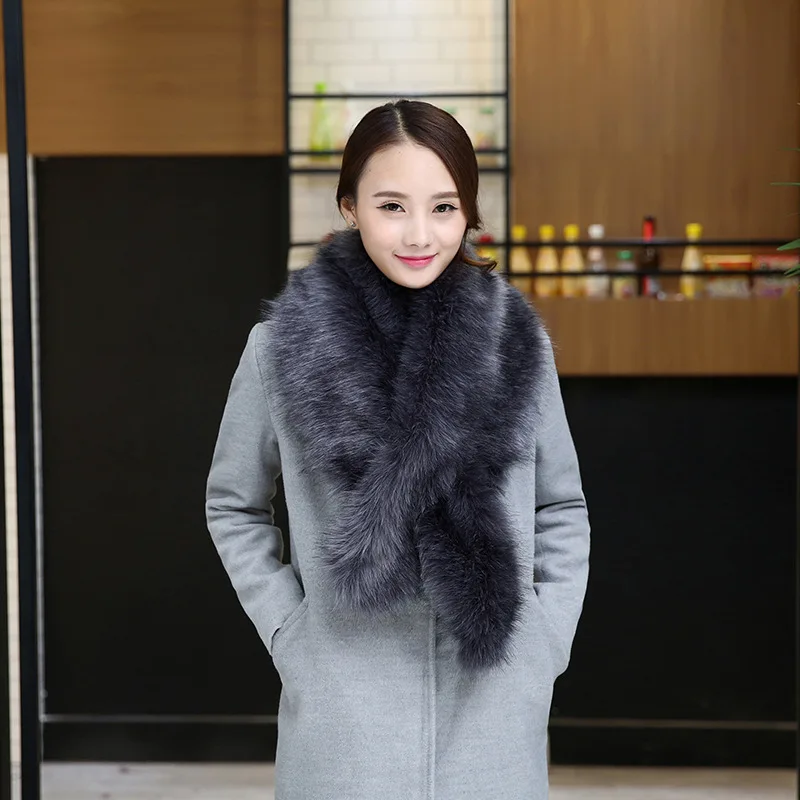 Women Winter Real Rabbit fur Scarf Stole Cape Collar Wrap Scarves Shawl