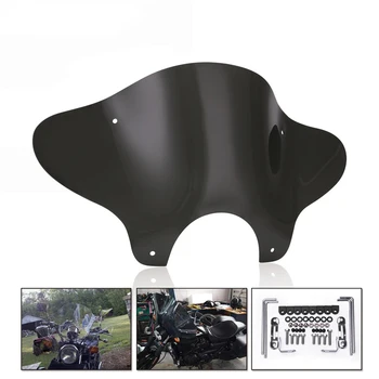 

For Harley Cruiser Chopper Touring Custom Universal Motorcycle Windshield Windscreen with Mounting Bracket