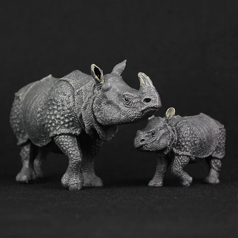 

Wild zoo Animal India rhinoceros figurine unicum rhino figure kids educational Figure toy gift