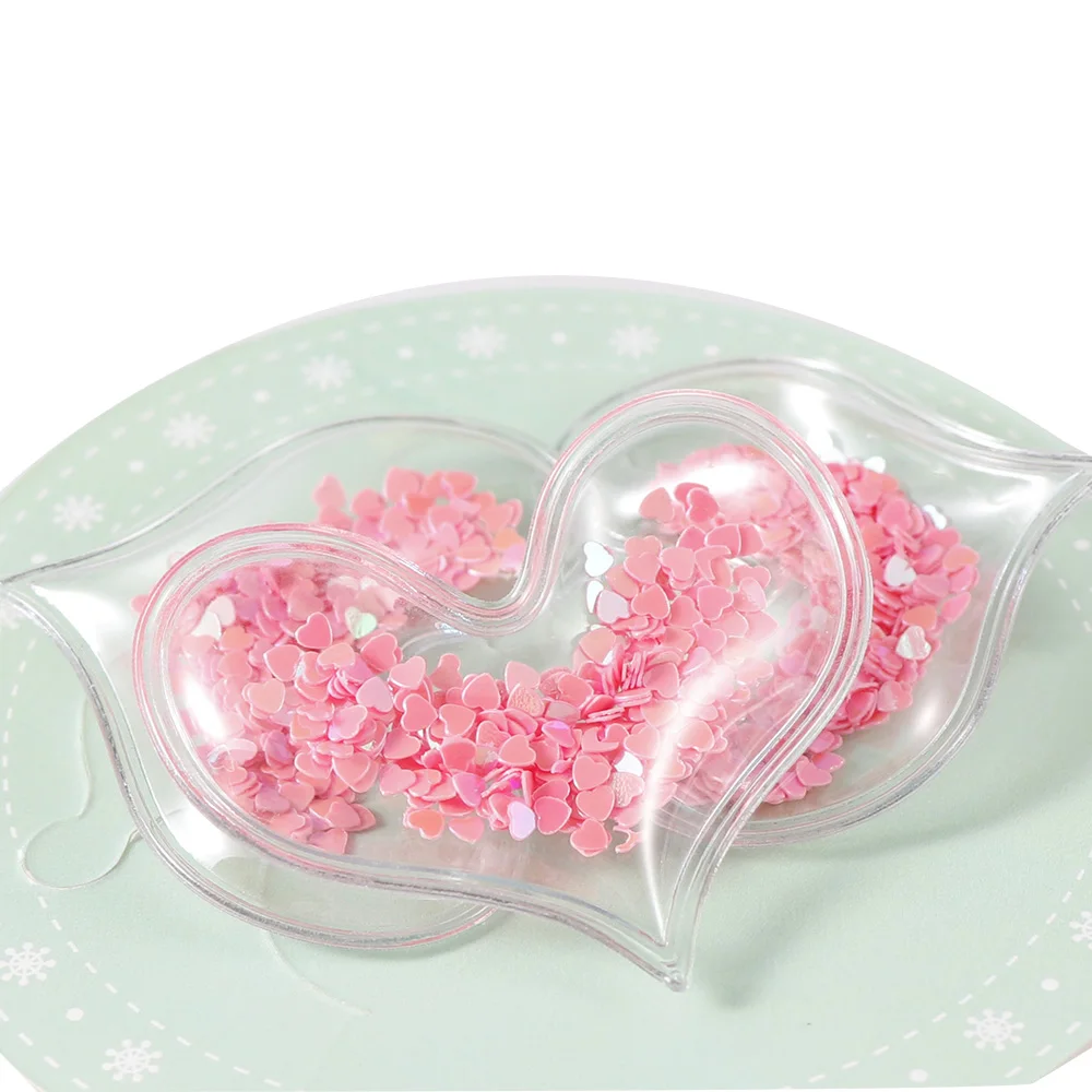 

6Pcs/set Mix Color Love Heart Transparent Bling Flowing Patches Appliques For Children Clip And DIY Hair Clip Decor Accessories
