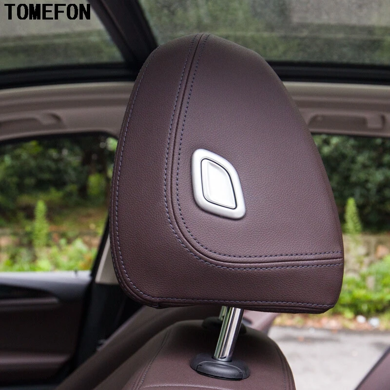 

TOMEFON ABS Front Seat Head Pillow Adjustment Buttons Decoration Cover Trim Interior Styling For BMW X3 G01 G08 2018