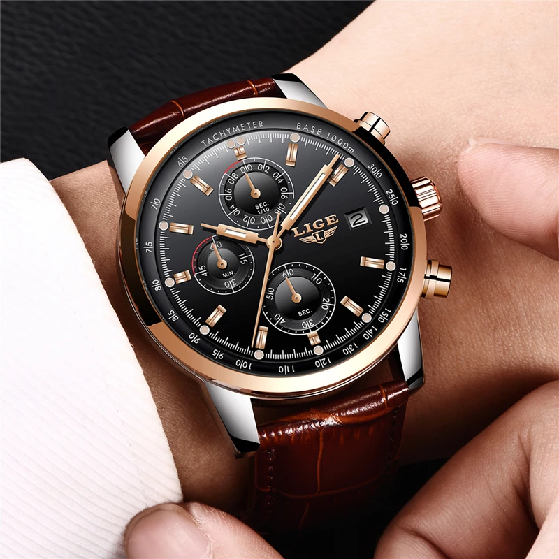 2018 LIGE Watch Men Sport Quartz Fashion Leather Clock Mens Watches Top Brand Luxury Waterproof Business Watch Relogio Masculino