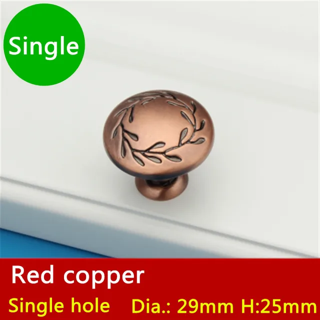 Best Offers Dia. 29mm red copper single hole Zinc Alloy Kitchen Furniture knob bedroom drawer knob pulls Best Offers Dia. 29mm red copper single hole Zinc Alloy Kitchen Furniture knob bedroom drawer knob pulls