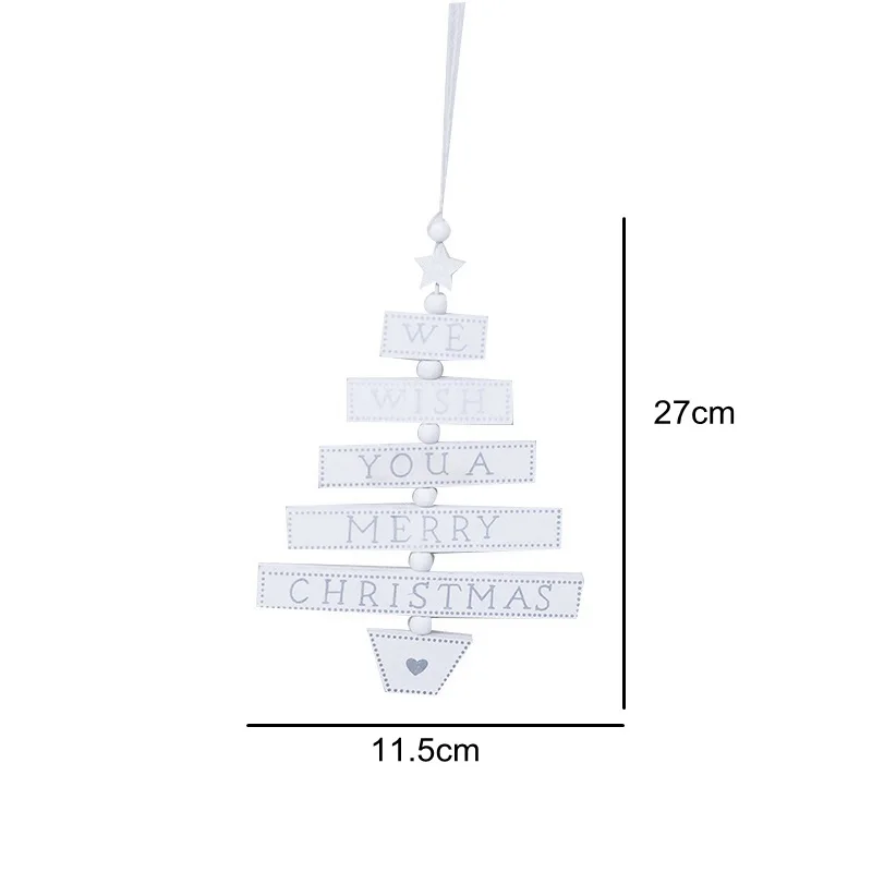 1 шт., деревянные подвесные украшения для рождественской елки с надписью «Merry Christmas», украшение из дерева для дома, украшения для рождественской вечеринки - Цвет: white