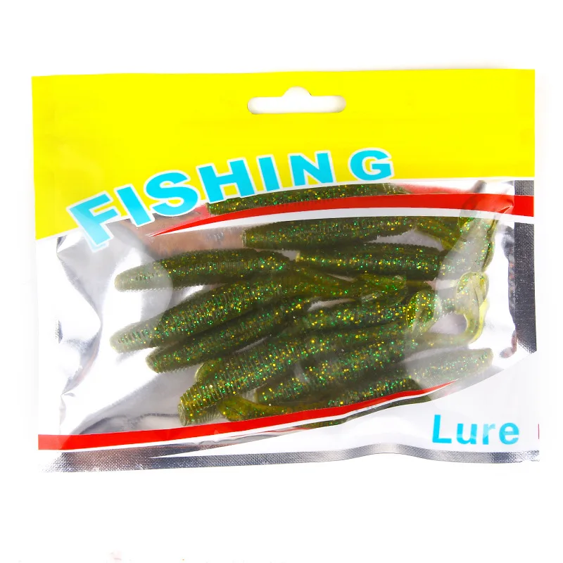 Soft Lure T-tailed Worm Soft Bait Paddle Tail 7.5cm/3.3g Fish Bait Salt T-tail Wobblers Soft Worm Bait Fishing Gear jooyoo