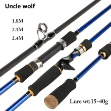 Spinning Fishing Rod MH Super Hard Baitcasting Rod Casting Fishing Rods Winter Fishing Carbon Rod 1.8M 2.1M 2.4M Lure Wt 15-40g
