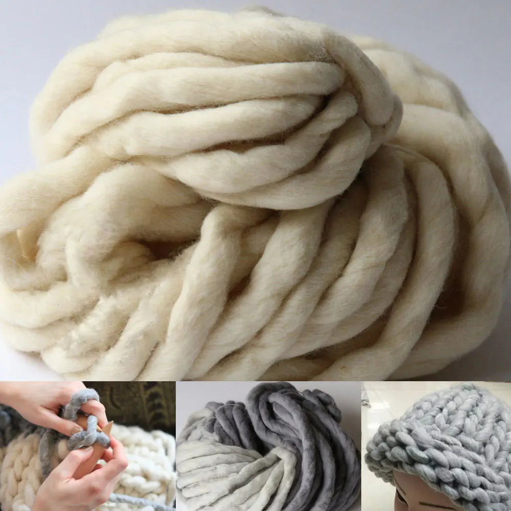 

1kg/lot 100% Wool Fancy Lceland Thick Yarn For Hand knitting True Nature Color DIY Knit Hat & Scarf Super Thick Yarn