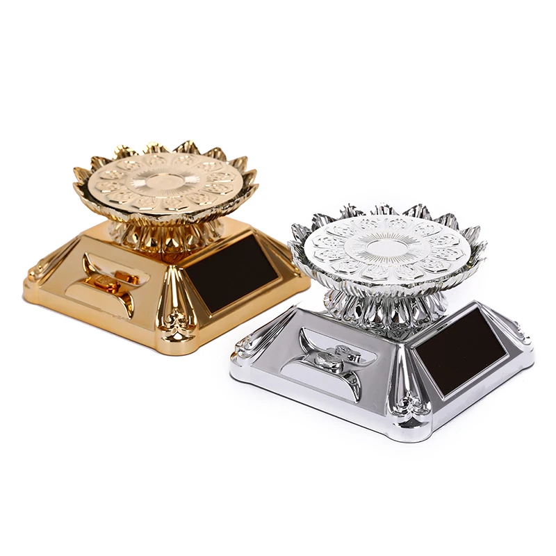 

360 Degree Rotating Rotating Jewelry Watch Ring Display Lighting LED Wholesale Stand Fashion Solar Showcase with 80*80*45mm