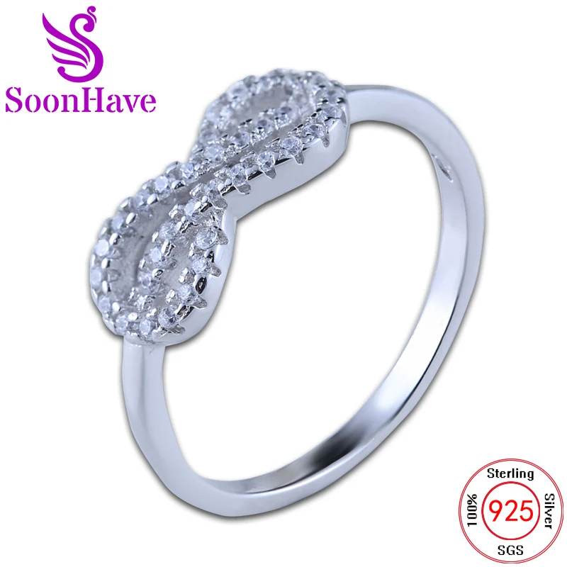 Soonhave Новая мода Кольца серебро 925 ювелирные изделия крест 8 CZ Кольцо себе вечерние