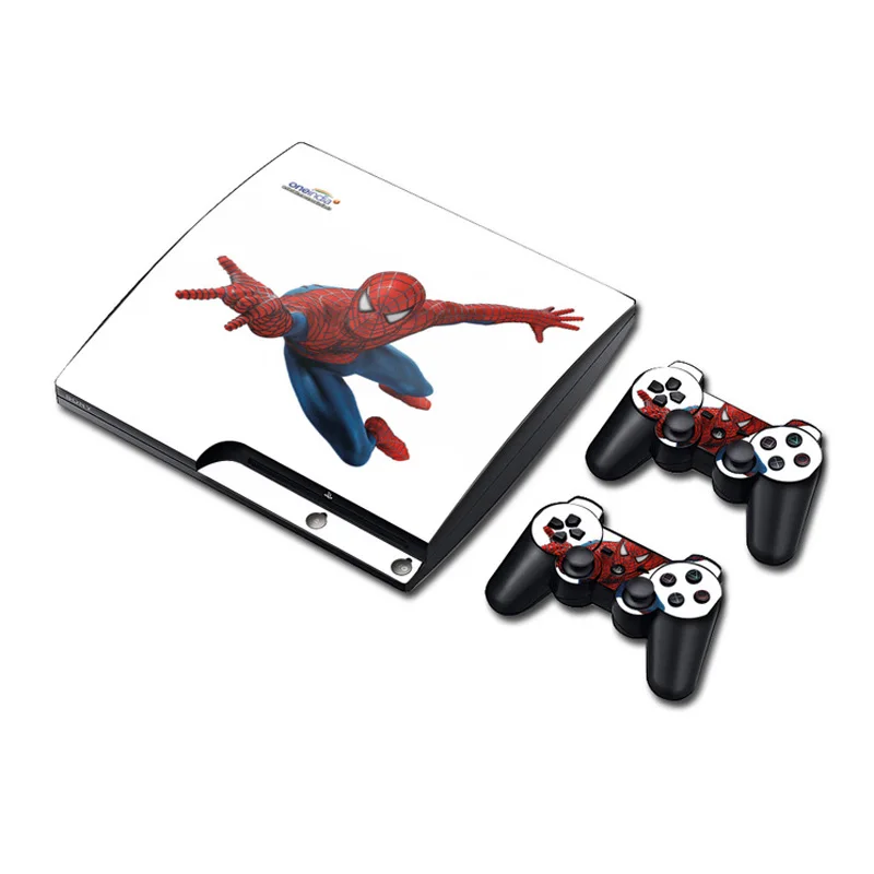 Человек-паук виниловая наклейка Кожа Наклейка для PS3 Slim playstation 3 Slim консоль с 2 шт для PS3 контроллеров чехлы
