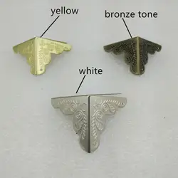 Футляр углы для мебели Декор треугольник ротанга резные 25*25*25 мм, бронзовый тон/серебро/желтый, 20 шт