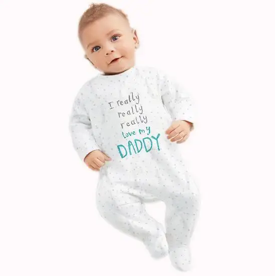 Детские комбинезоны г., костюм для новорожденных с надписью «I love mummy& daddy» комбинезон для девочек и мальчиков, одежда Зимний комбинезон, боди, детская одежда