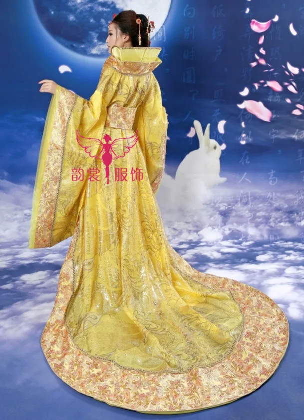 Великолепный стоячий воротник многоцветный костюм Танга Empress костюм с тропой Принцесса императрица косплей Женский костюм ханфу женский