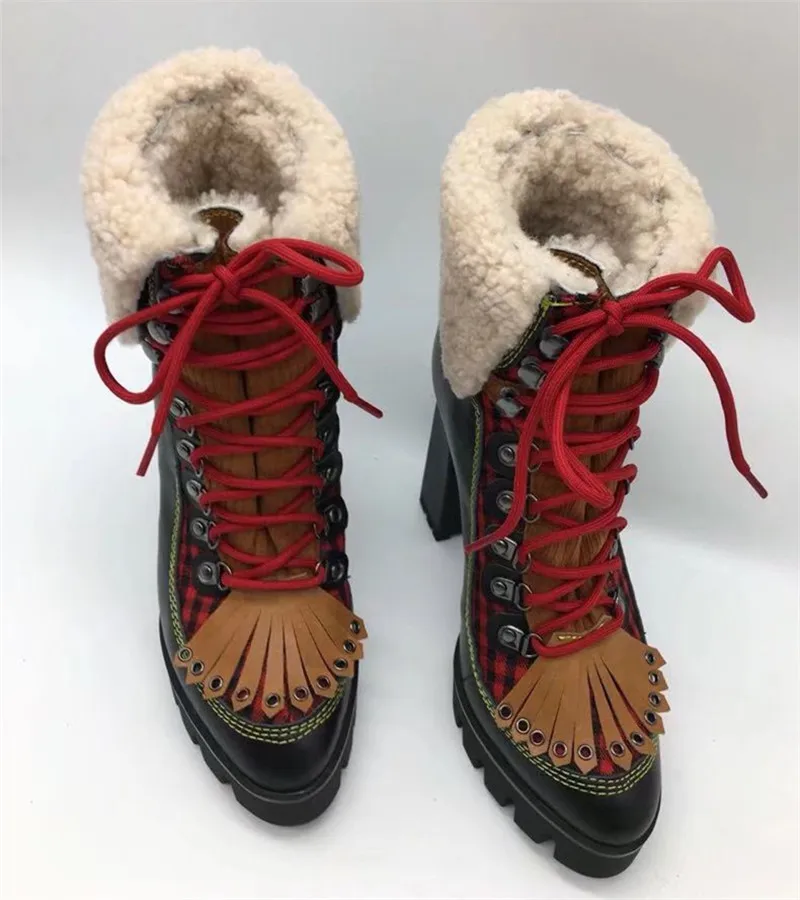 Goma Nuevas Grueso Cálido Bombas Tobillo Bota Tacón 12 Mujeres multiple 2019 Negro Invierno Alto Y Cm Plataforma Zapatos Piel Botas Mujer Ystergal De Las xqCwRPFE