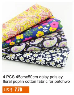 1 Piece Floral Design Cotton Fabric Pre-cut Fat Quarter Telas Tissue Tulle Tecido Para Patchwork for Beginner's Practice CM