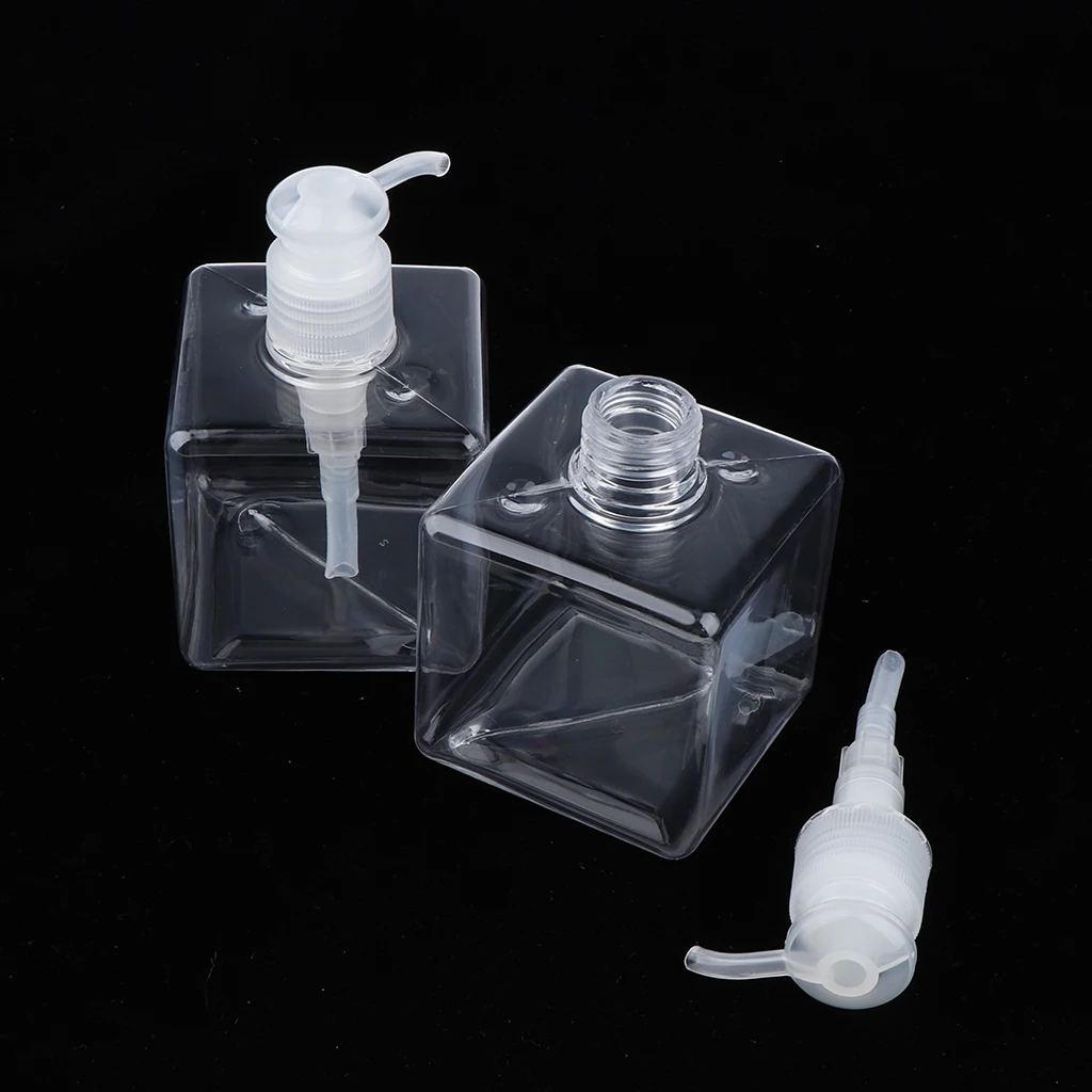 2Pieces Empty Plastic Lotion Pump Bottle for Cleansing Oil Cosmetic Cream 250 ML - Transparent/Green/Brown Optional