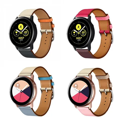 20 мм 22 ремешок для часов Samsuang Gear S3 s2 sport Galaxy Watch Active 42 46 кожаный huami amazfit bip huawei gt