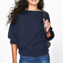 Новинка, Женский вязаный пуловер с рукавом летучая мышь, свободный свитер, джемпер, топы, трикотаж, chandail femme, зимнее пальто для женщин