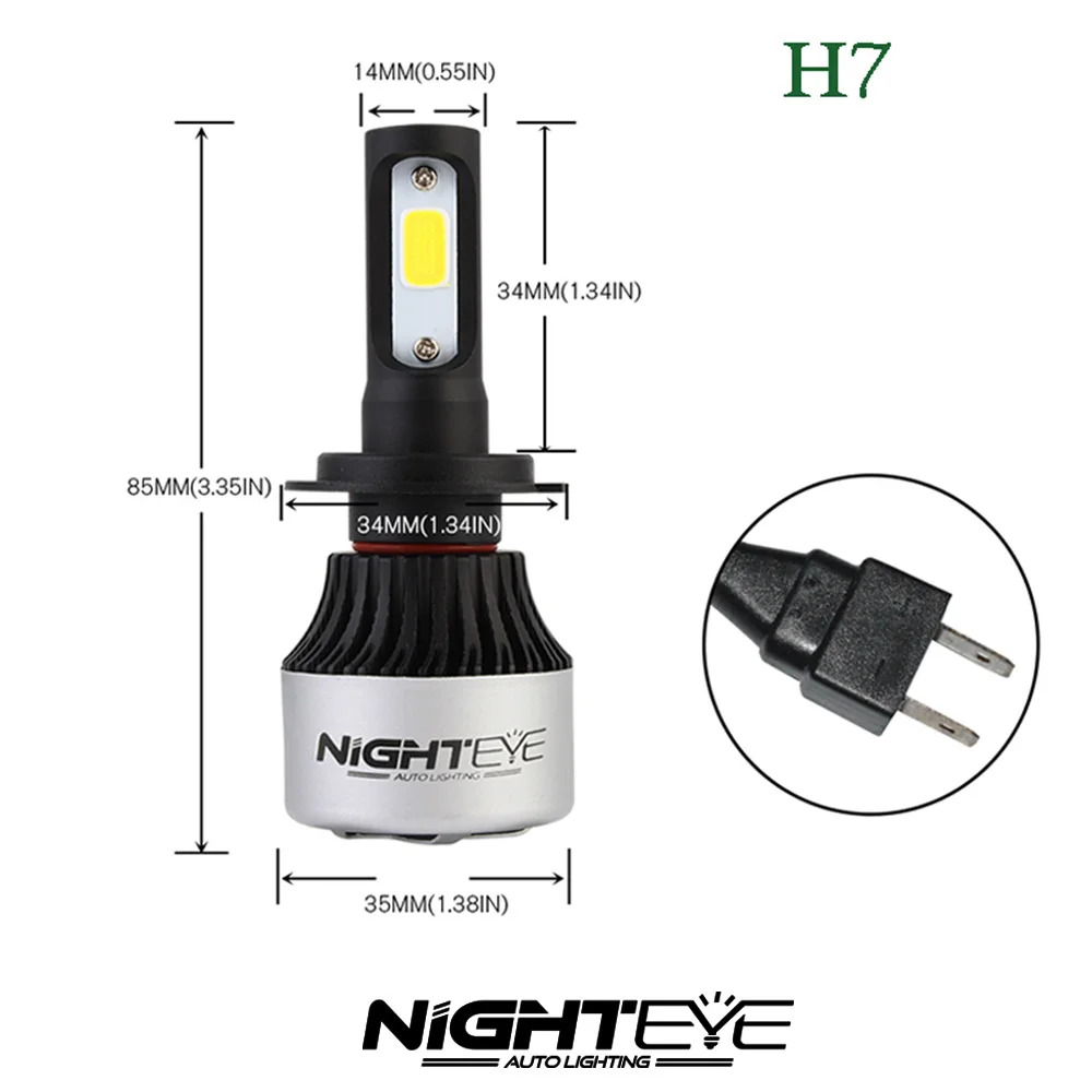 NIGHTEYE 9000LM H4 H11 H7 Светодиодные Автомобильные фары лампы 6500K H8 H1 HB3 9005 HB4 9006 72 Вт 360 градусов Автомобильные противотуманные фары лампы авто лампы