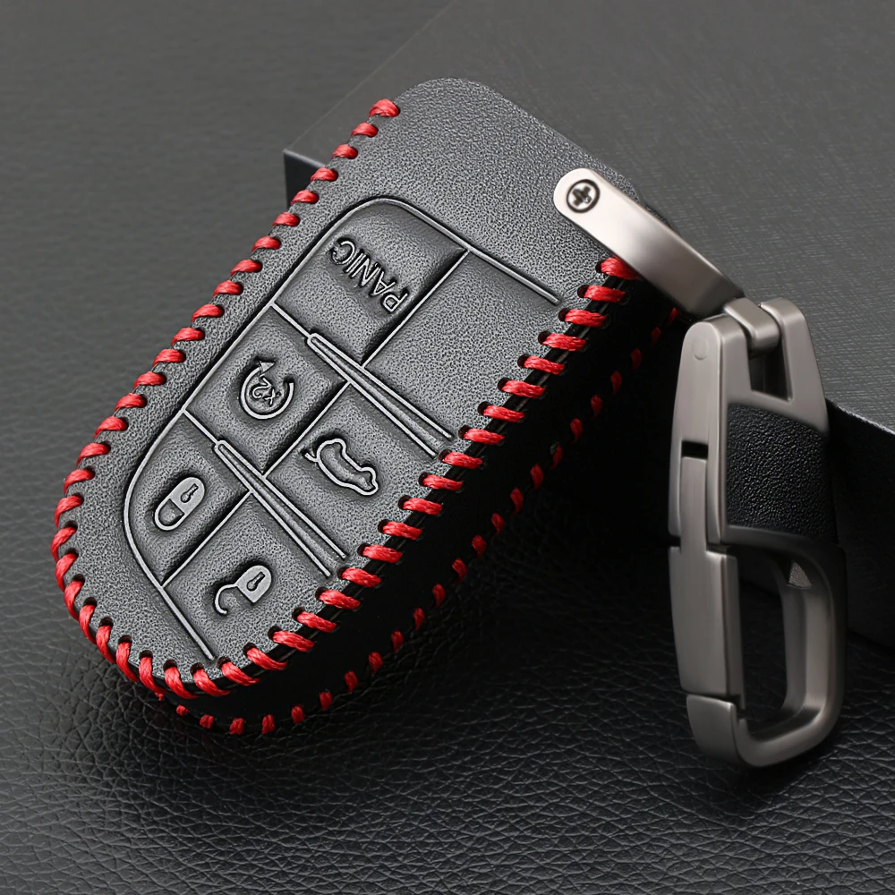 Автомобильный Стильный кожаный чехол для ключей Jeep Journey Chrysler 300 Grand Cherokee Compass Patriot