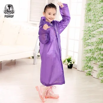

FGHGF EVA Thick Transparent Fashion Children Girls And Boys Rainwear Outdoor Hiking Raincoats Children's Jacket Six-color Choice