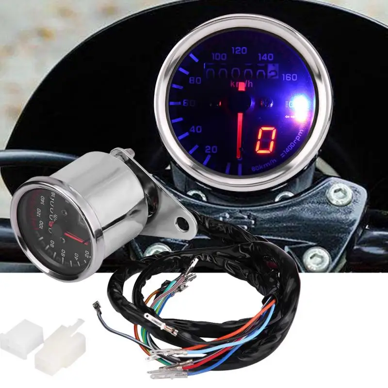 

1Set Motorcycle Digital Odometer Speedometer Tachometer Gauge With LED Indicator For Modern Motorcycle Accessories New Arrive