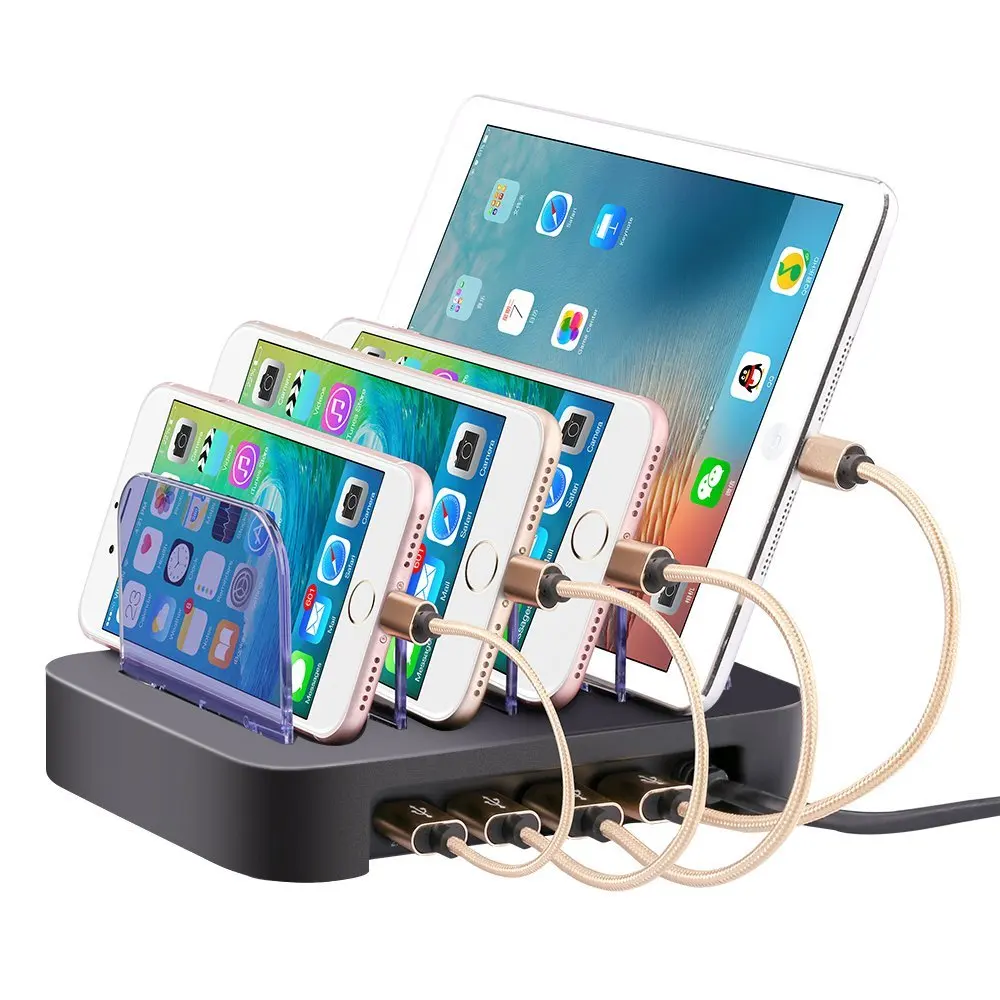 

Universal Detachable USB Charging Station, show wish 6.8A Stand Mounts holder charger 4-Port Desktop charge Dock docking station