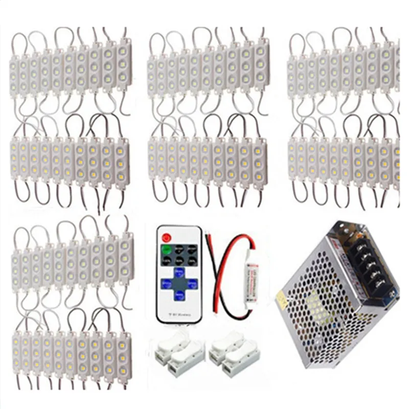 

600pcs 5050 LED Module 3leds Injection Waterproof for sign letter storefront white+ RF Controller +Power supply 600W