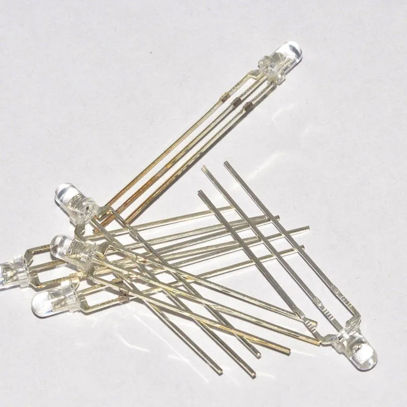 3mm red blue bicolor led common anode round with domed top transparent lens 3pins high brightness(1)