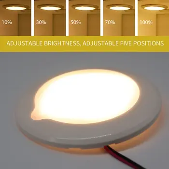 

New Auto Ceiling Lamp Touched Adjustable Light Warm White Dome Lighting for RV Boat Home Use