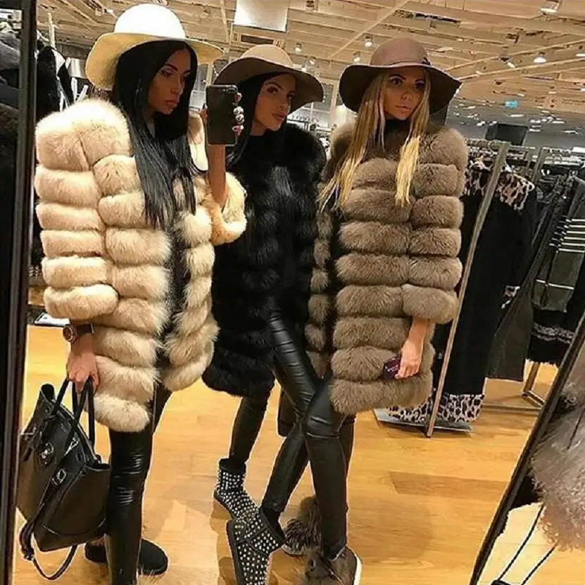 Женская зимняя куртка со съемным искусственным мехом|real fox fur|fox furreal fur coat |
