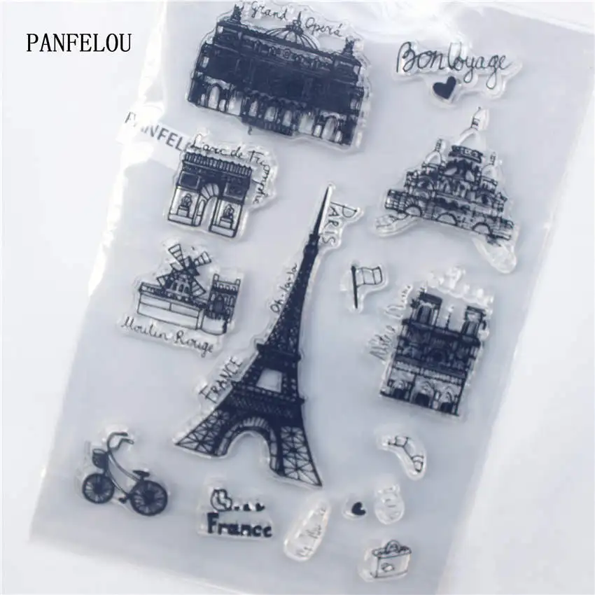 

PANFELOU 11.5x17cm mist tower Transparent Clear Silicone Stamp/Seal DIY scrapbooking/photo album Decorative clear stamp sheets