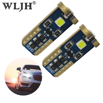 

WLJH White 2x 3030SMD T10 Led No Error W5W Led Auto Interior License Plate Parking Light Clearance Bulb Led Car Light 12V-15V 3W