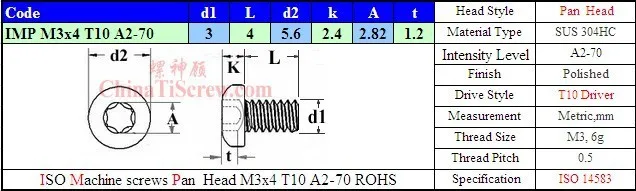 L14583 M3x4 T10 A2