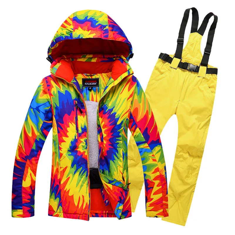 

2017 Skiing Sets Women's Ski Jackets & Pants Cotton Windproof Breathable Snow Sportswear Suits Winter Warm Snowboarding Sets