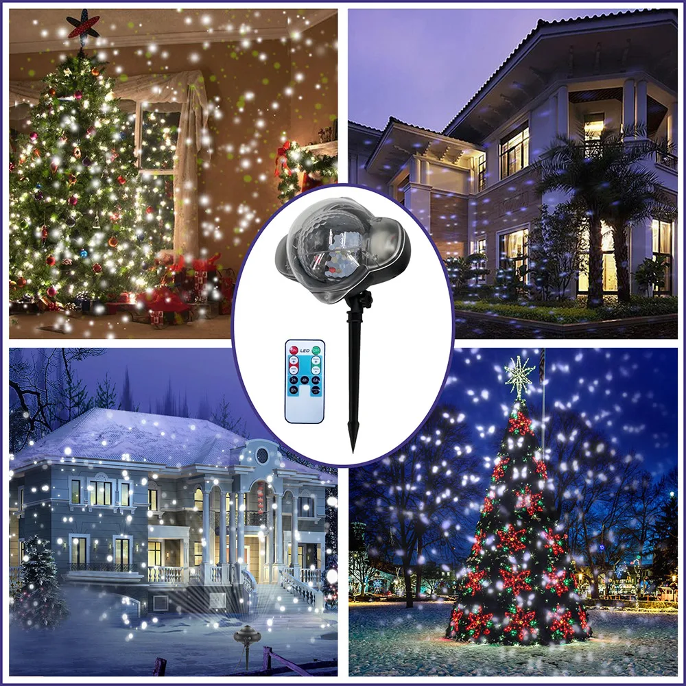 Снег Рождество лазерный Снежинка проектор открытый светодиодный водонепроницаемый дискотека огни домашний сад звезда свет Крытый украшения# XTN