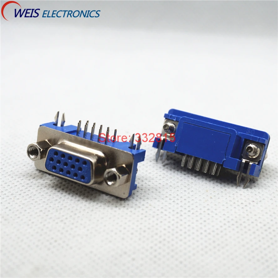 Разъем VGA DB15 DR15 HDR15 гнездовой разъем 3 08 см 15P трехрядные сгибаемые ножки 90 градусов