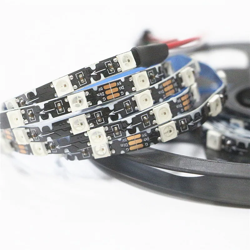 DC5V WS2812B светодиодная Пиксельная полоса света SMD 3535 полноцветная WS2812 S Форма Гибкая