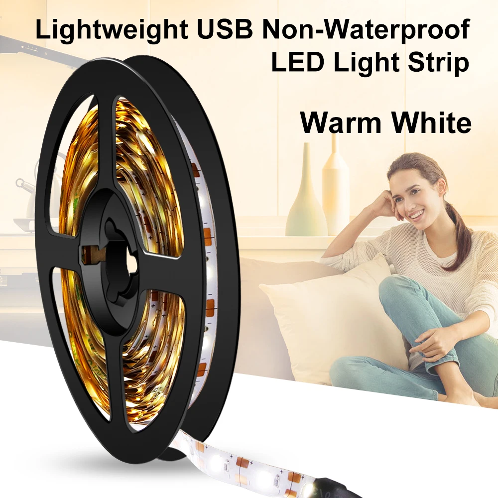 

USB LED Strip Light 2835 SMD 5V Flexible Car LED Lamp Tape Ribbon 1M 2M 3M 4M 5M TV PC Desktop Screen Background Bias Lighting