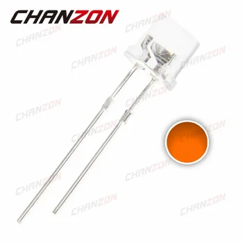 

100pcs 5mm Flat Top LED Orange Diode Light Water Clear Wide Angle 5 mm 20mA DC 2V Light-Emitting Diode High Brightness LED Lamp