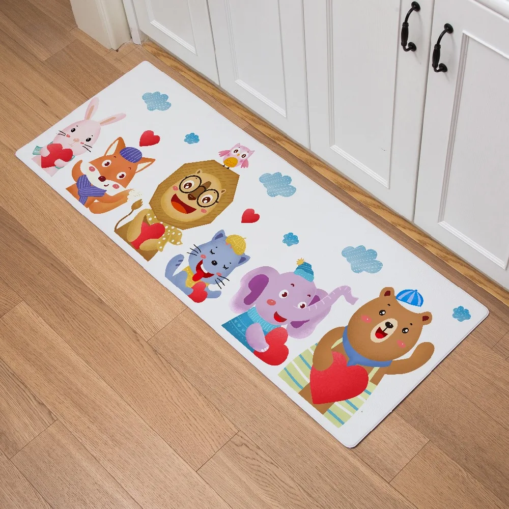 

Cartoon Nordic Forest Animal Print Door Mat Kitchen Carpet Living Room Hallway Bathroom Entrance Non-slip Floor Mat Home Decor