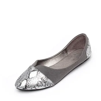 

The new 2017 fashion leisure Breathable single shoes Spell the pythons Europe United States pointed shallow mouth Flat shoes