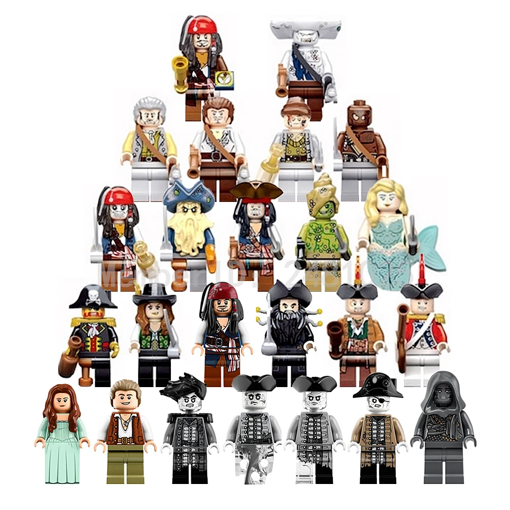 

Legoingly Pirates Of The Caribbean Captain Jack Sparrow Elizabeth Mermaid Figure Black Pearl Building Blocks Toy Gift Children
