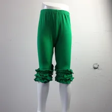 Трикотажные хлопковые капри; одежда для малышей; эксклюзивные детские леггинсы с оборками; Детские Капри ярких цветов